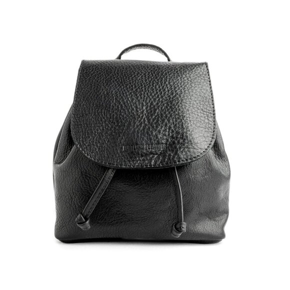 Portland Leather 'Almost Perfect' Bucket Backpack - Pebbled black - Picture 1 of 5